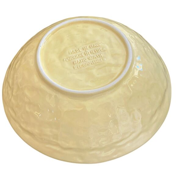 Vintage Maioliche Jessica Italy Buttercream Yellow Large Serving Bowl 12" - Picture 4 of 7